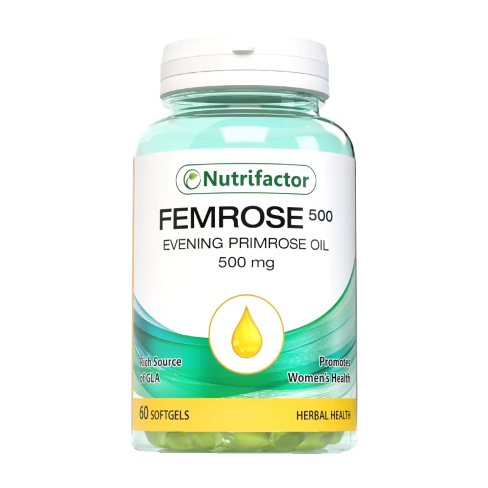 Femrose 500 evening primrose oil 500 mg 60 softgels