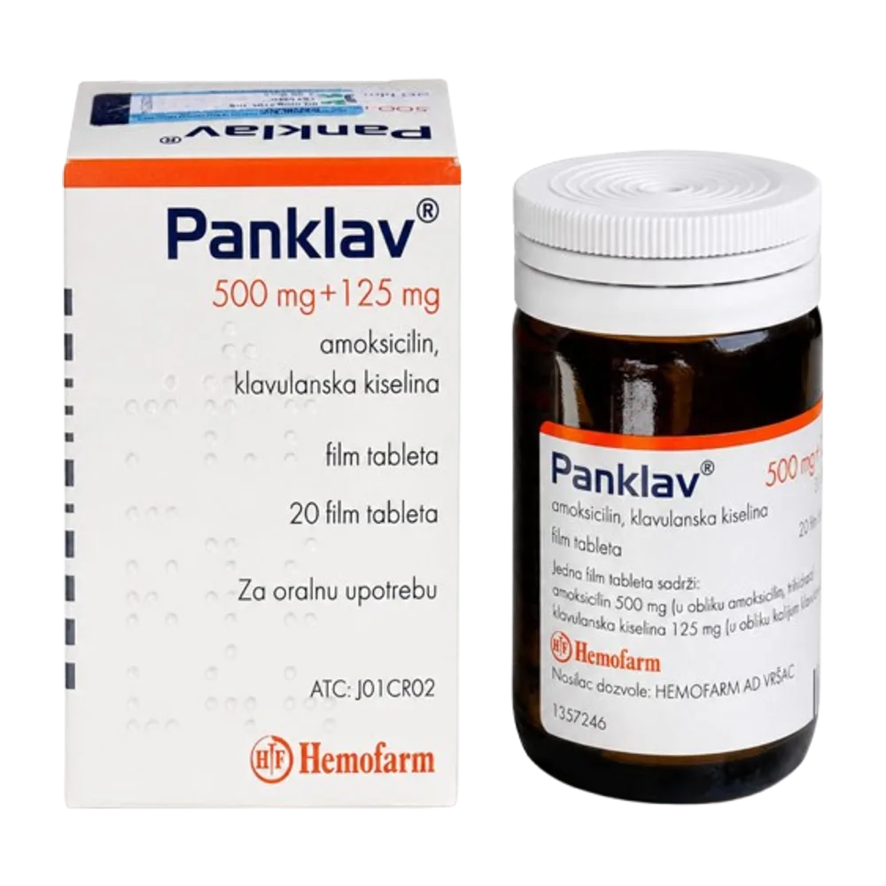 Panklav 500 mg + 125 mg x 20 tab