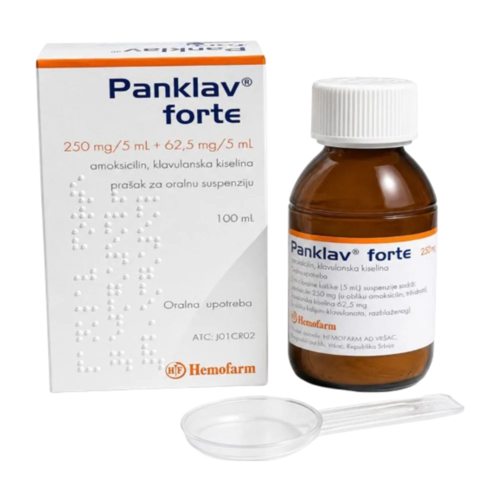 Panklav forte 250 mg/5 ml + 62.5 mg/5 ml syrup 100 ml