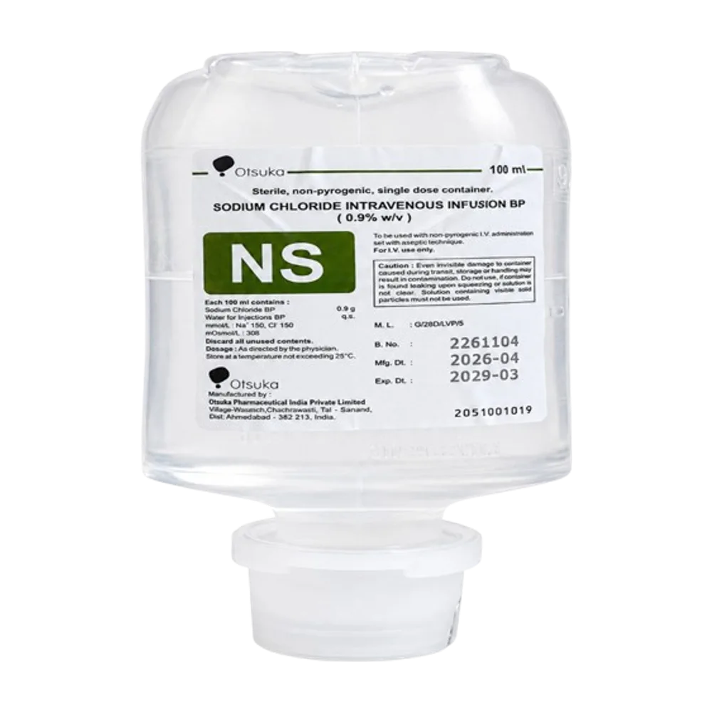 Sodium chloride intravenous infusion BP 0.9% 100 ml (A100)
