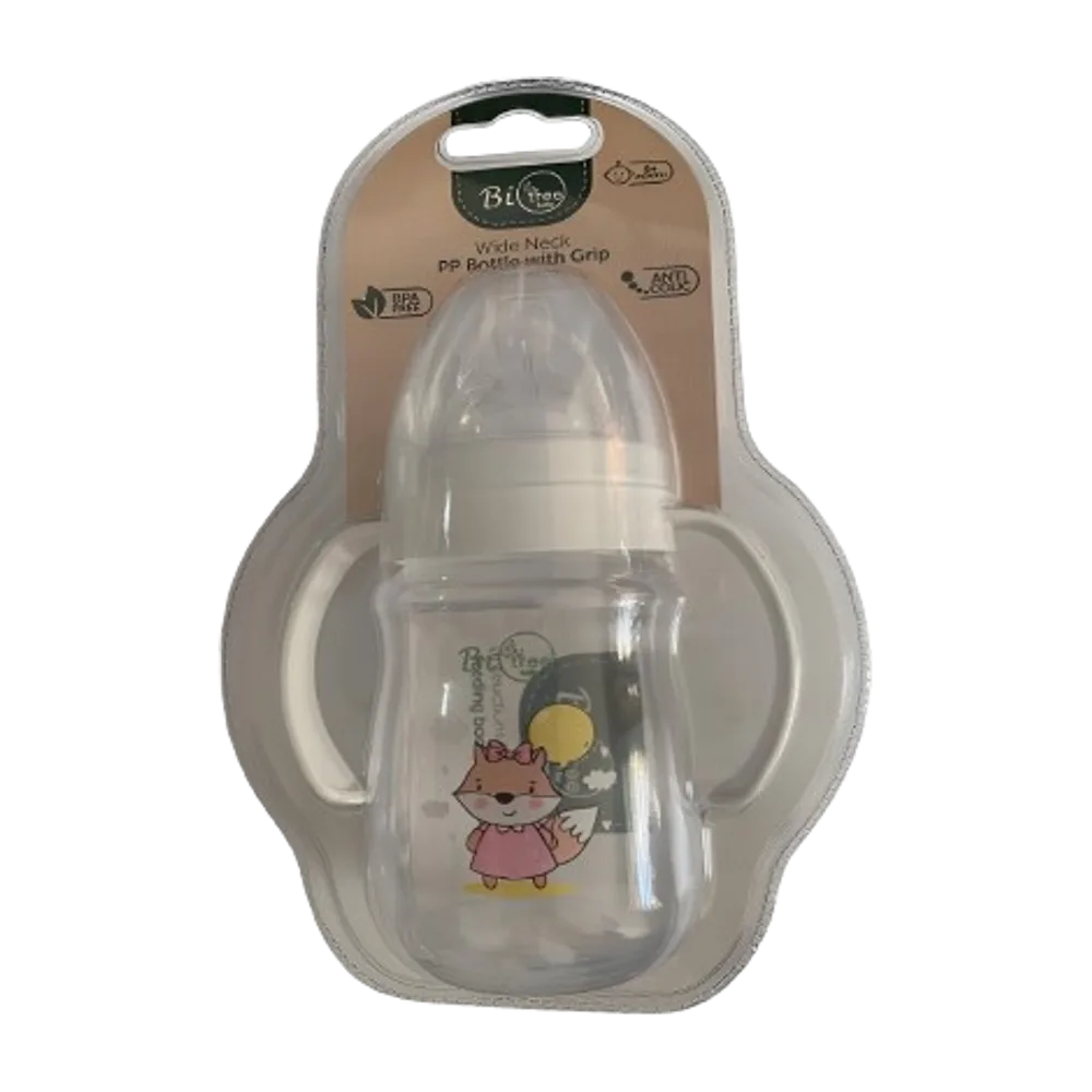 Wide Neck PP Bottle with Grip 150 ml 6+Months (Bio Tree)