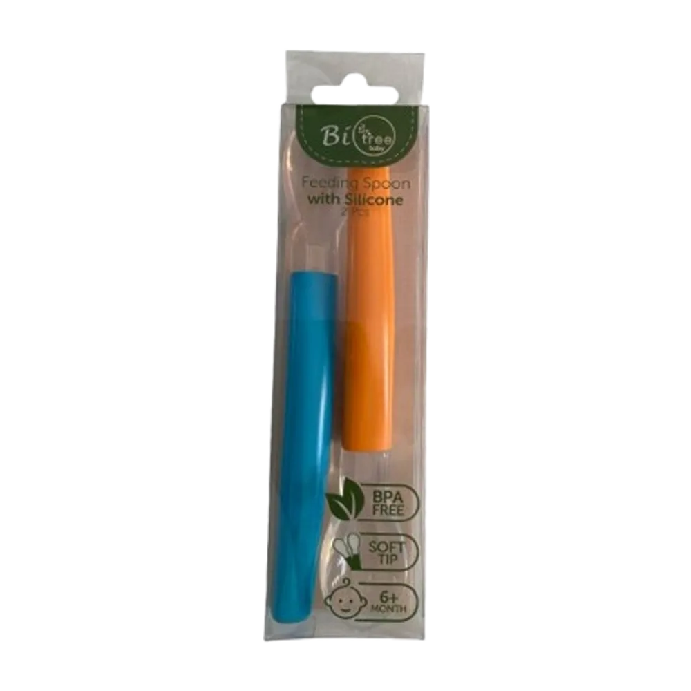 Feeding Spoon with Silicone 6+ Month 2Pcs (Bio Tree)