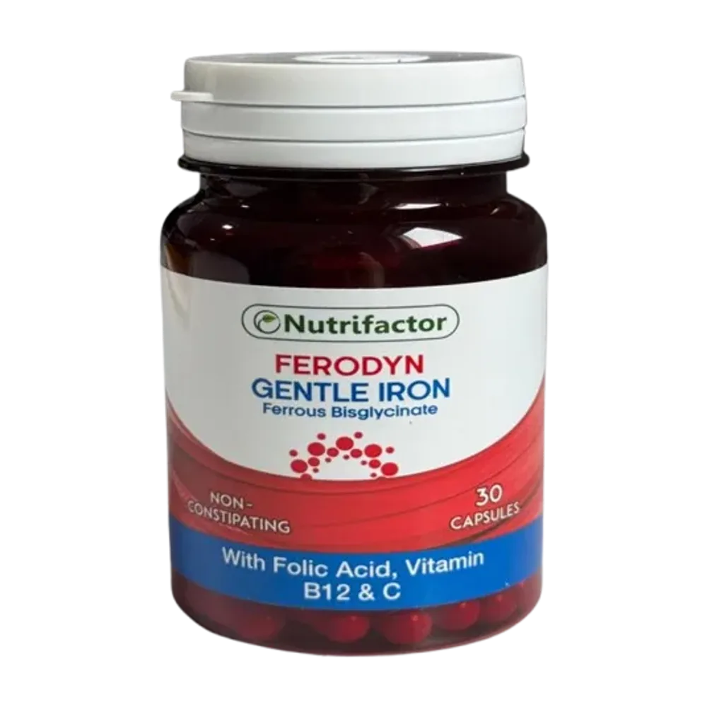 Ferodyn gentle iron with acid folic, vitamin b12 & c 30capsules