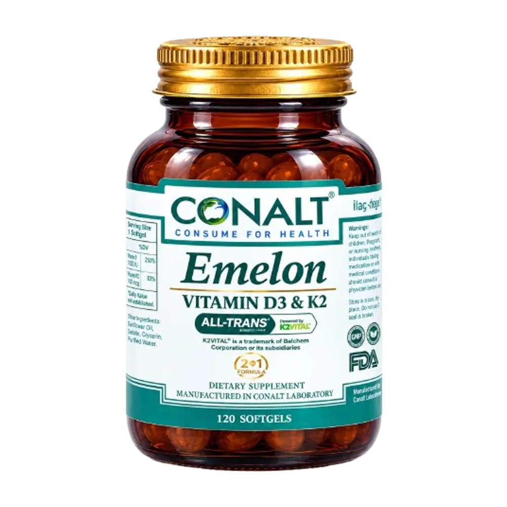 Emelon vitamin d3-100 mg & k2 -50ug 120softgels