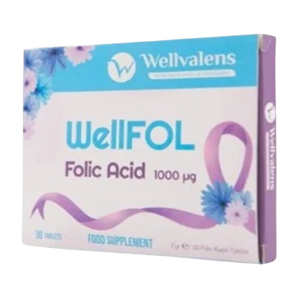 Wellfol folic acid 1000 mg 30 tab