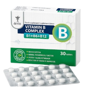 Vitamin B complex B1+B6+B12 30tablets (8988)
