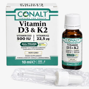 Vitamin D3 500iu + K2 22.5mg drops 10ml (5622)